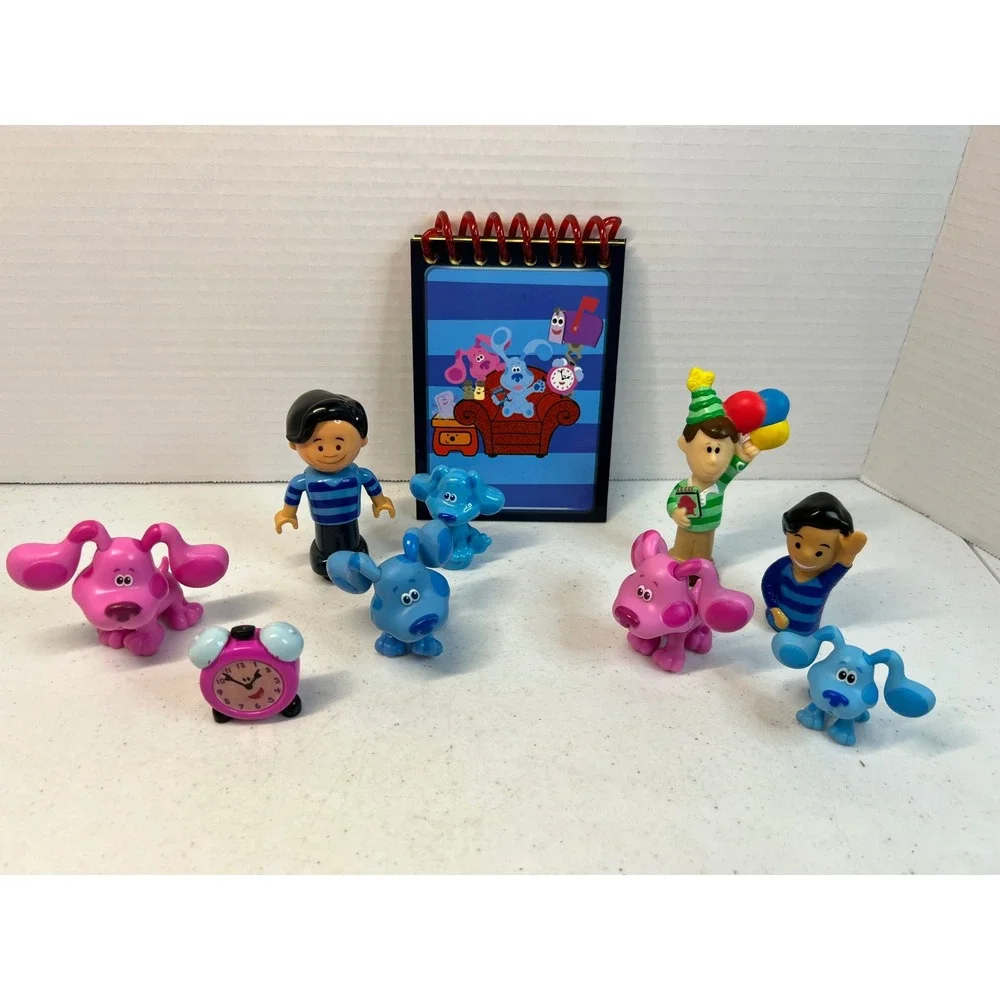 Blues Clues and You Figure Lot Josh Steve Blue Magenta Handy Dandy Notebook Toy